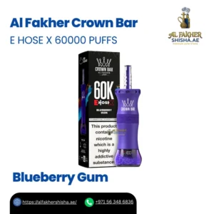 Al Fakher Crown Bar E Hose X 60000 Puffs Blueberry Gum
