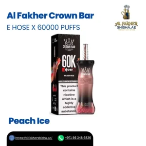 Al Fakher Crown Bar E Hose X 60000 Puffs Peach Ice
