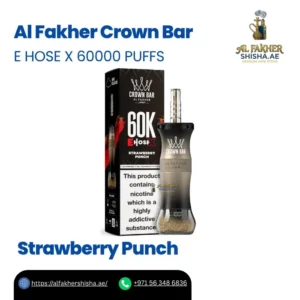 Al Fakher Crown Bar E Hose X 60000 Puffs Strawberry Punch