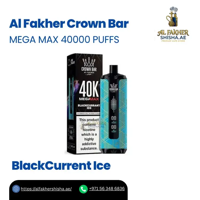 Al Fakher Crown Bar Mega Max 40000 Puffs BlackCurrent Ice Al Fakher Crown Bar Mega Max 40000 Puffs BlackCurrent Ice