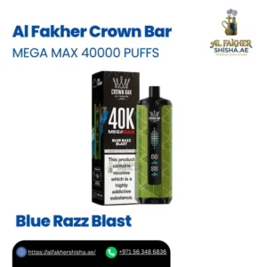 Al Fakher Crown Bar Mega Max 40000 Puffs Blue Razz Blast